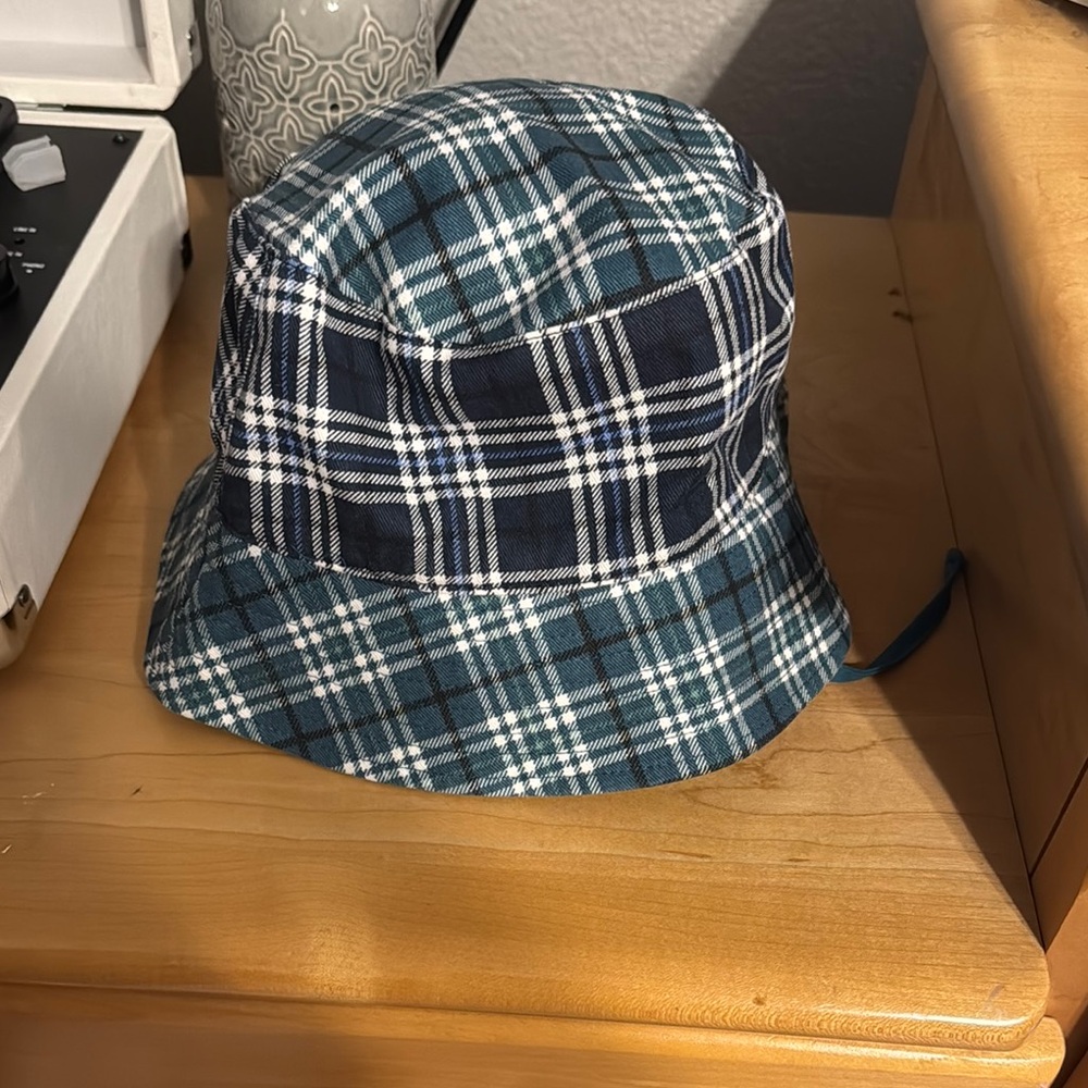 Plaid Kids Bucket Hat - Blue